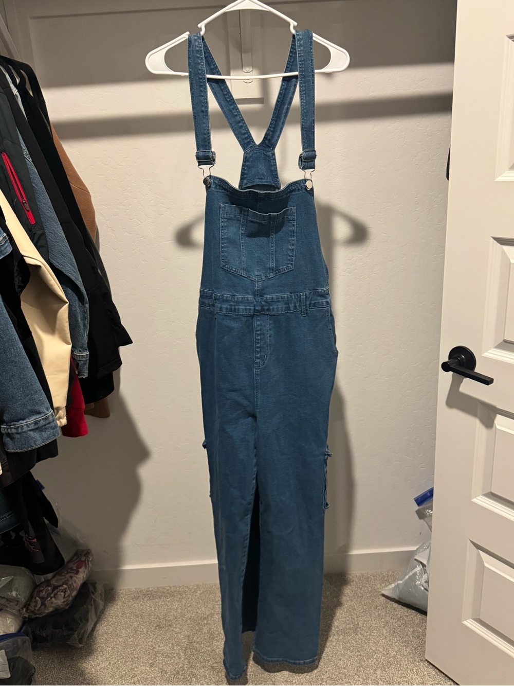 Luvamia Classic Blue Denim Straight-Leg Overalls